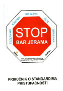 Sika saobraćajnog znaka stop,na kojem piše stop barijerama